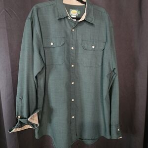 Cabela's Forest Green Plaid Shirt